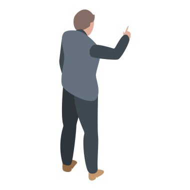 Zarif vergi müfettişi ikonu, izometrik tarzda.