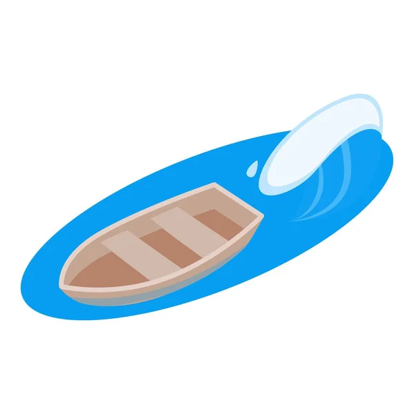 木製のボートのアイコン、等方式 — ストックベクタ