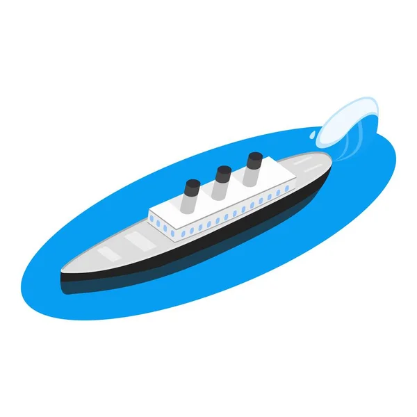 Steamship icon, isometric style — Stock Vector