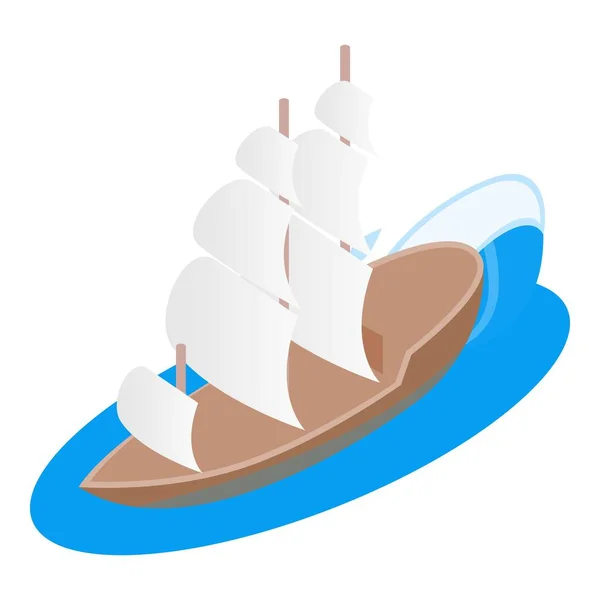 Icono de galeón, estilo isométrico — Vector de stock