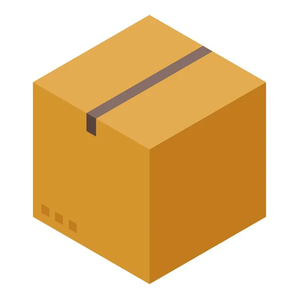 Ícone de caixa de pacote fiscal, estilo isométrico — Vetor de Stock
