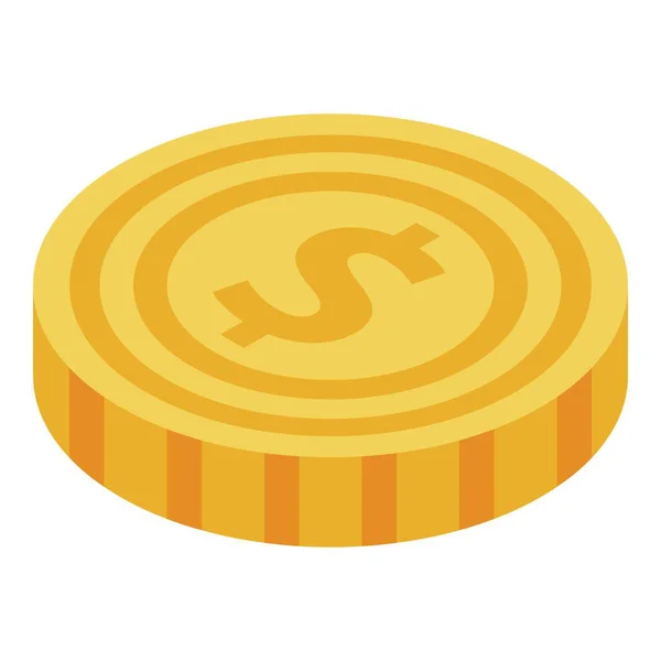 Icône de pièce de monnaie dollar fiscal, style isométrique — Image vectorielle