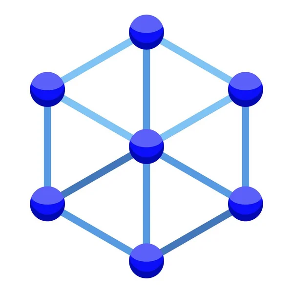 Icono de cubo de nanotecnología, estilo isométrico — Vector de stock