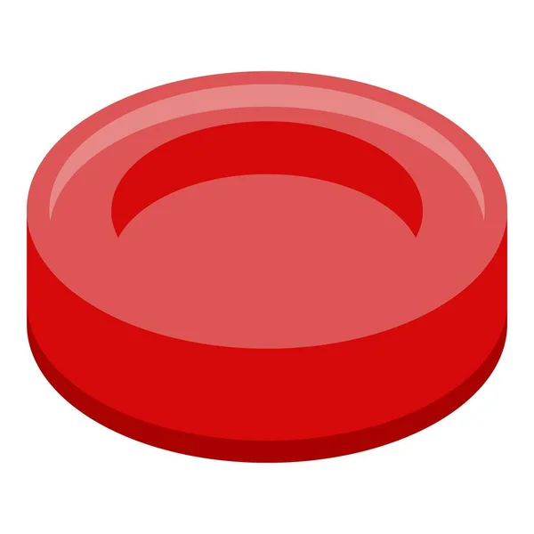 Kırmızı tıbbi hap ikonu, izometrik biçim — Stok Vektör