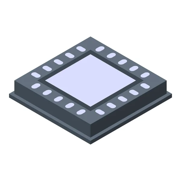 Nanotechnológiai processzor ikon, izometrikus stílus — Stock Vector