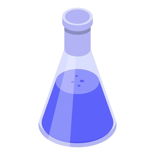 Chemical blue flask icon, isometric style — Stock Vector