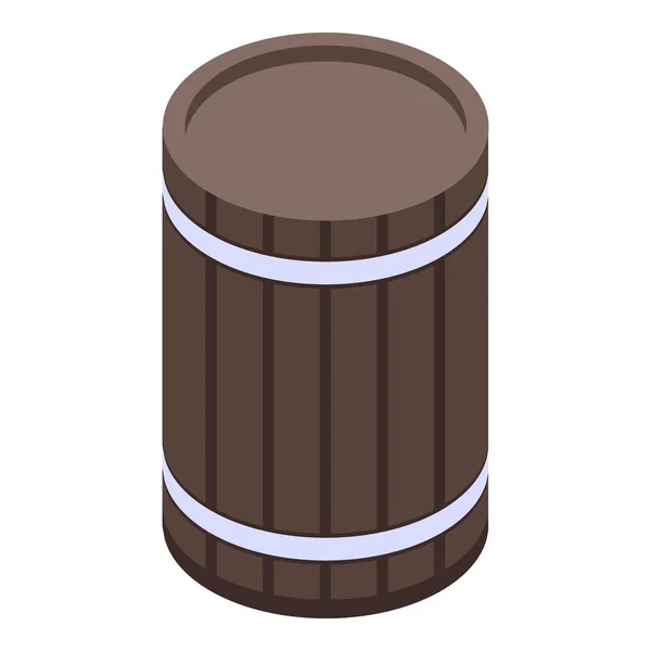Icono de barril de vino viejo, estilo isométrico — Vector de stock