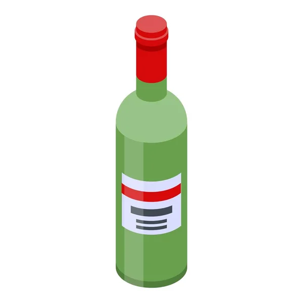 Şarap şişesi ikonu, izometrik tarzda. — Stok Vektör