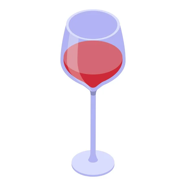 Icono de medio vaso de vino, estilo isométrico — Vector de stock