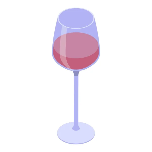 Old wine glass icon, isometric style — Stock Vector