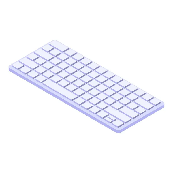 Icono del teclado blanco, estilo isométrico — Archivo Imágenes Vectoriales