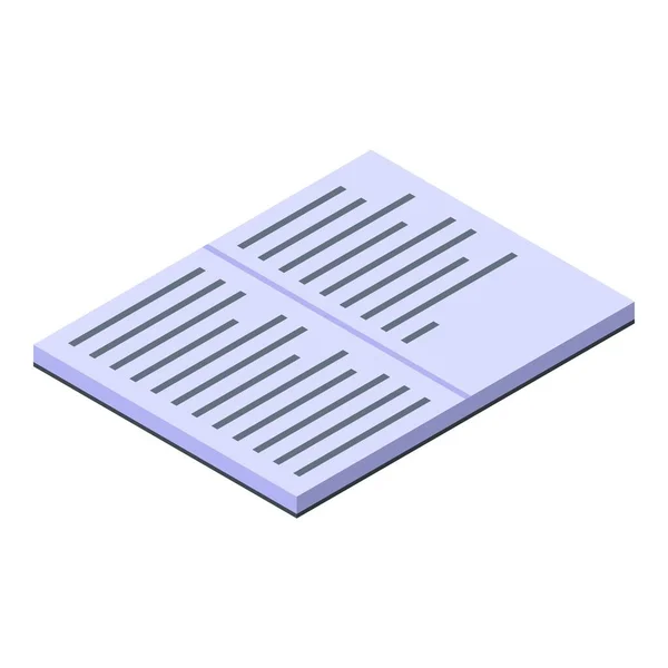 Open manager plan notebook icoon, isometrische stijl — Stockvector