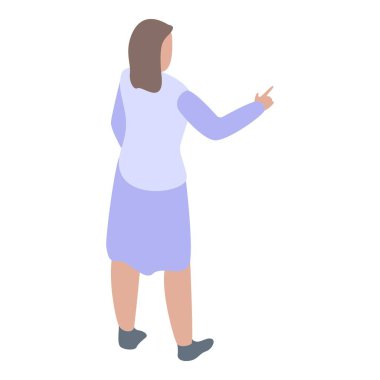 Kadın ofis yöneticisi simgesi, izometrik biçim