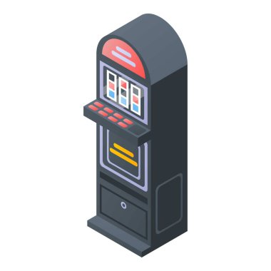 Oyun slot makinesi simgesi, izometrik biçim