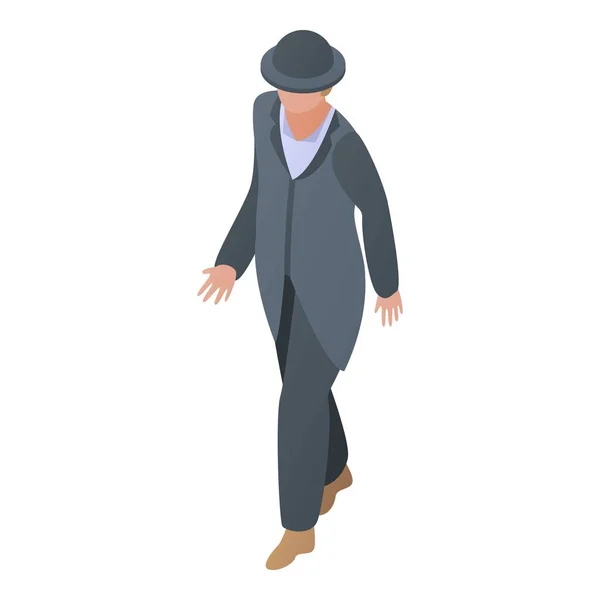 Gentleman s ikonou klobouku, izometrický styl — Stockový vektor
