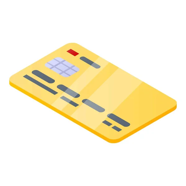 Gold credit card icon, isometric style — Stock Vector