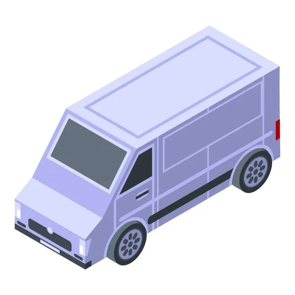 Иконка фургона курьера, изометрический стиль — стоковый вектор
