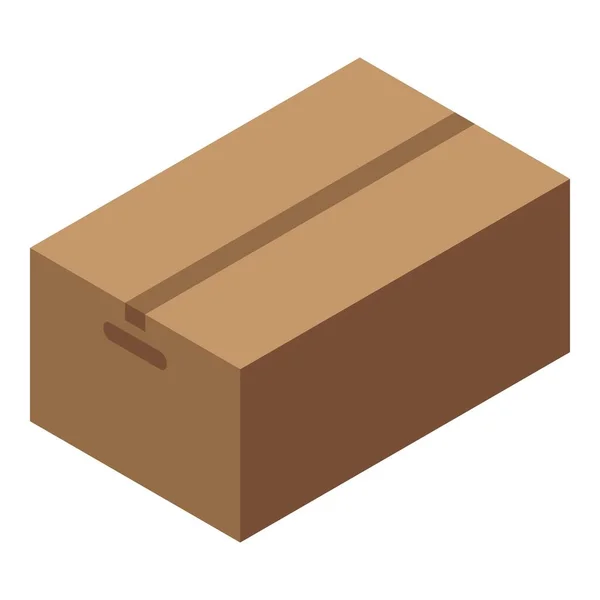 Courier parcel box icon, isometric style — Stock Vector