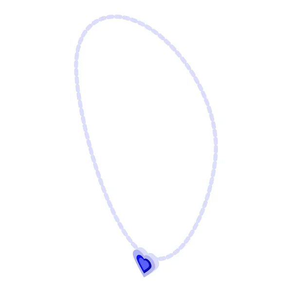 Coração ícone colar jóia, estilo isométrico — Vetor de Stock