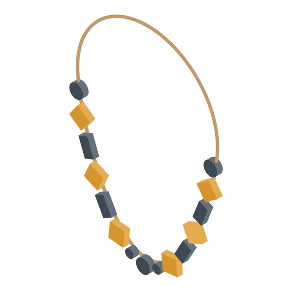 Stone jewel necklace icon, isometric style — Stock Vector
