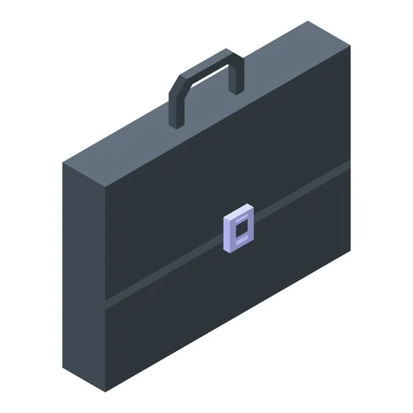 Icône valise gestionnaire cuir, style isométrique — Image vectorielle