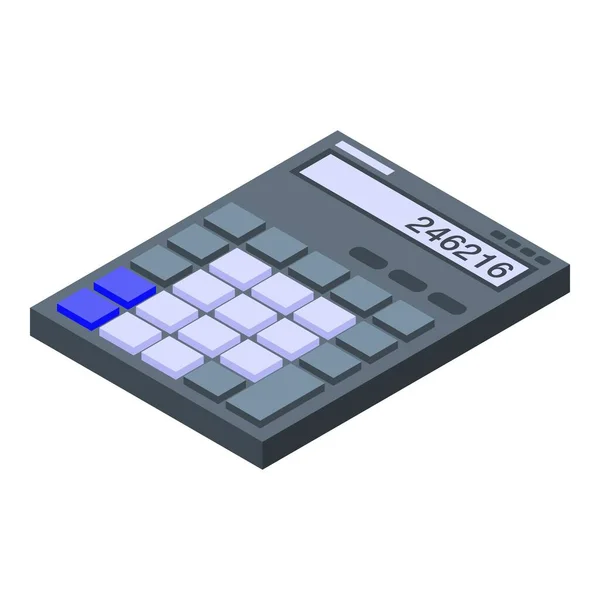 Ícone calculadora gerente, estilo isométrico — Vetor de Stock