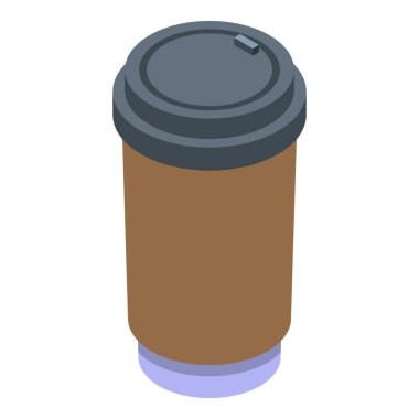 Bardak simgesi olarak kullanılacak kahve, izometrik tarzda.