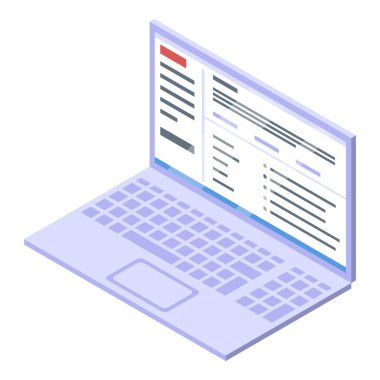 Pazarlama dizüstü simgesi, izometrik biçim