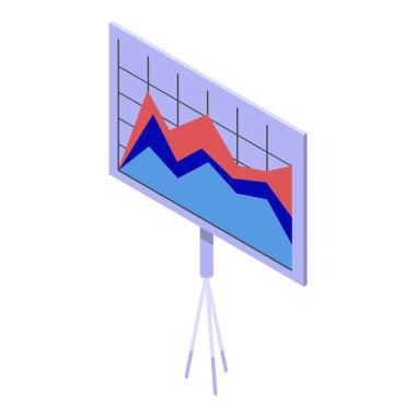 Pazarlama flaması sunum simgesi, izometrik biçim