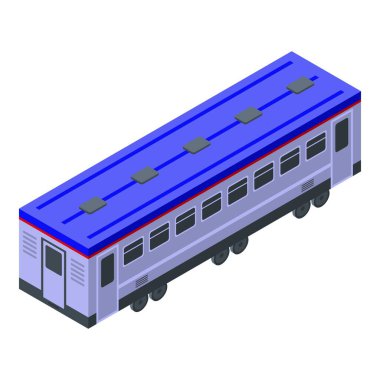 Elektronik tren vagonu simgesi, izometrik biçim