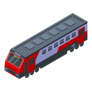 Modern elektrik tren simgesi, izometrik biçim