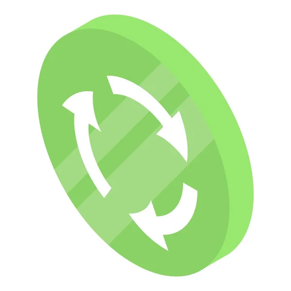 Ikona znaku recyklingu, styl izometryczny — Wektor stockowy