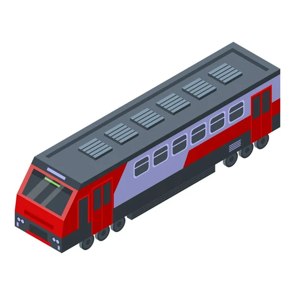 Modern electric train icon, isometric style — Stock Vector