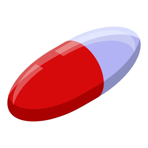 Coronavirus capsule pil pictogram, isometrische stijl — Stockvector