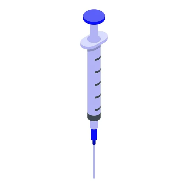 Coronavirus tıbbi şırınga ikonu, izometrik biçim — Stok Vektör