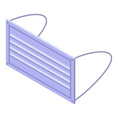 Beyaz tıbbi maske simgesi, izometrik biçim