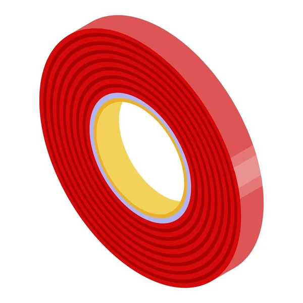 Ruban adhésif rouge, style isométrique — Image vectorielle
