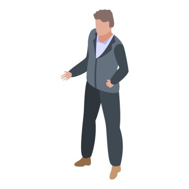 Servis banka çalışanı simgesi, izometrik biçim