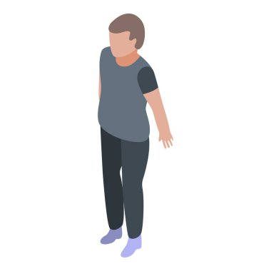 Çocuk iklimi göçmen simgesi, izometrik stil