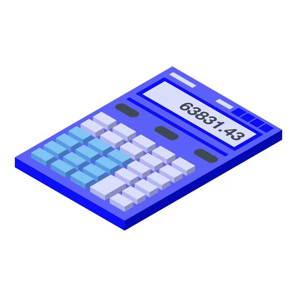 Ícone de calculadora azul, estilo isométrico — Vetor de Stock