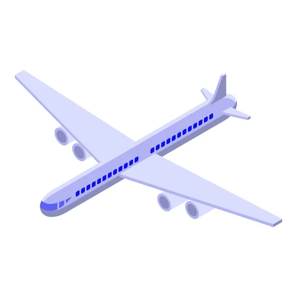 Icono de avión de inmigrantes, estilo isométrico — Vector de stock