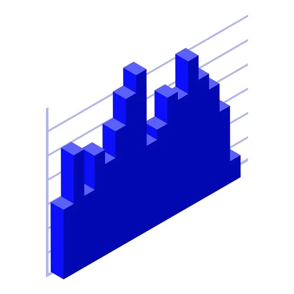 Icono gráfico gráfico azul, estilo isométrico — Vector de stock
