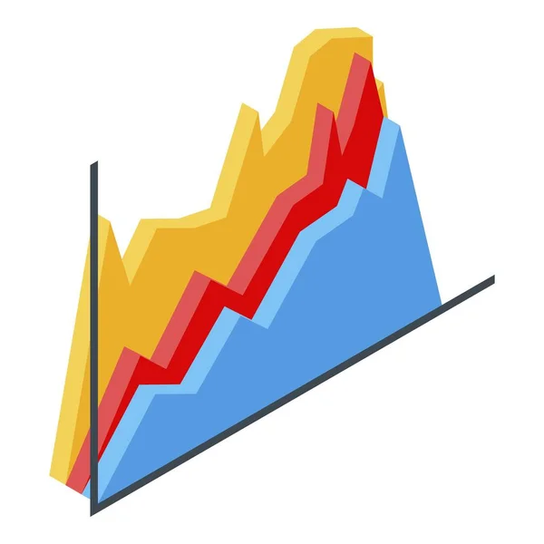 Ikona grafu obchodníka, izometrický styl — Stockový vektor