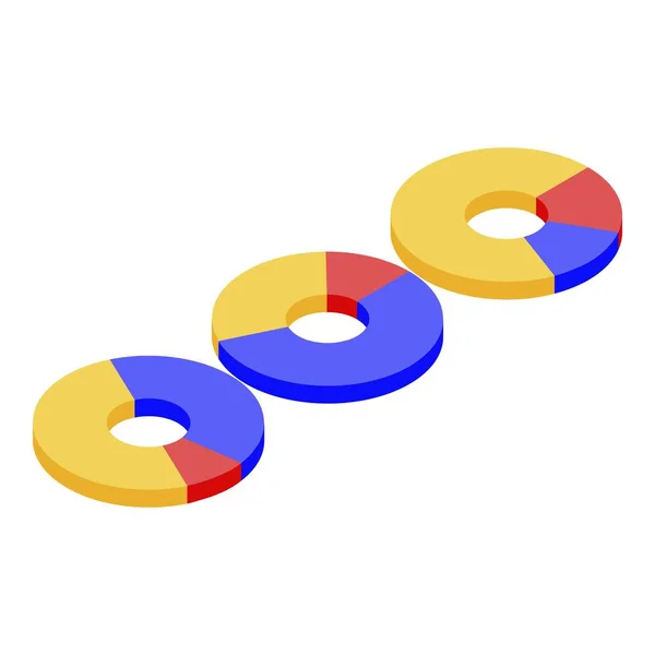 Pie charts trade icon, isometric style — Stock Vector