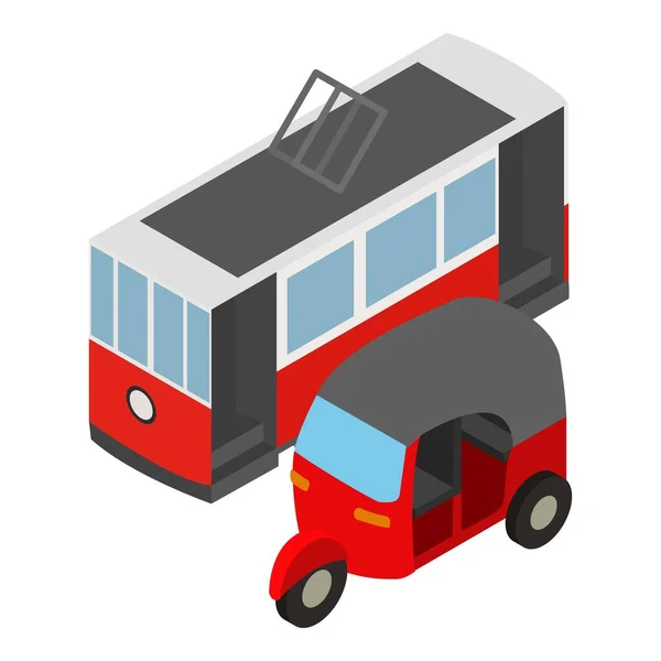 Urban transport icon, isometric style — Stock Vector