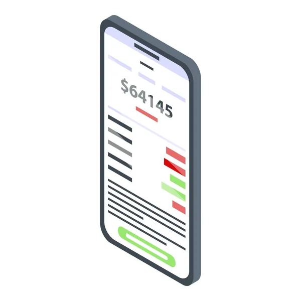 Ícone do smartphone corretor, estilo isométrico —  Vetores de Stock