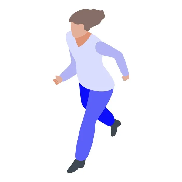 Határidő futó nő ikon, izometrikus stílus — Stock Vector