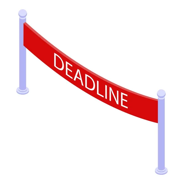 Deadline banner icoon, isometrische stijl — Stockvector