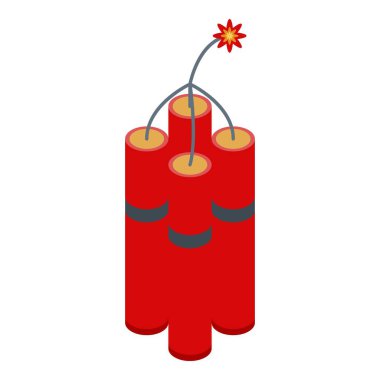 Ticaret savaş dinamit simgesi, izometrik biçim