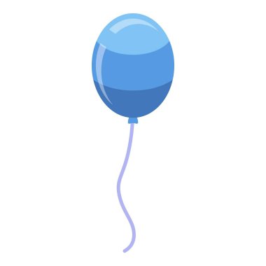 Çocuk mavi balon simgesi, izometrik stil
